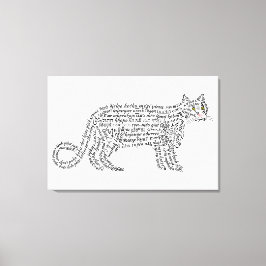 Impresión en lienzo de gato negro con palabras del