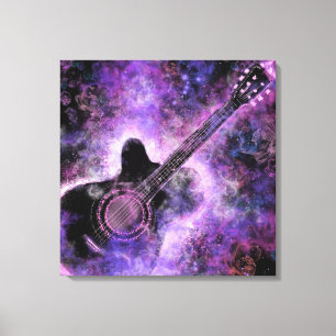 Impresión en lienzo de guitarra de música rock