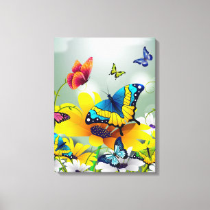 Impresión en lienzo de hermosas mariposas