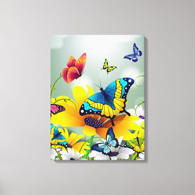 Impresión en lienzo de hermosas mariposas (Anverso)