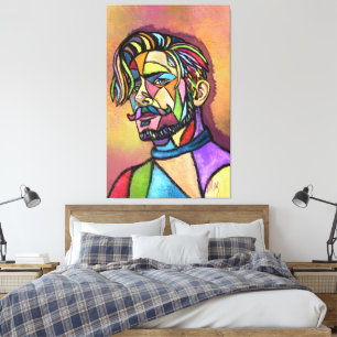 Impresión en lienzo de hombre arte pintado