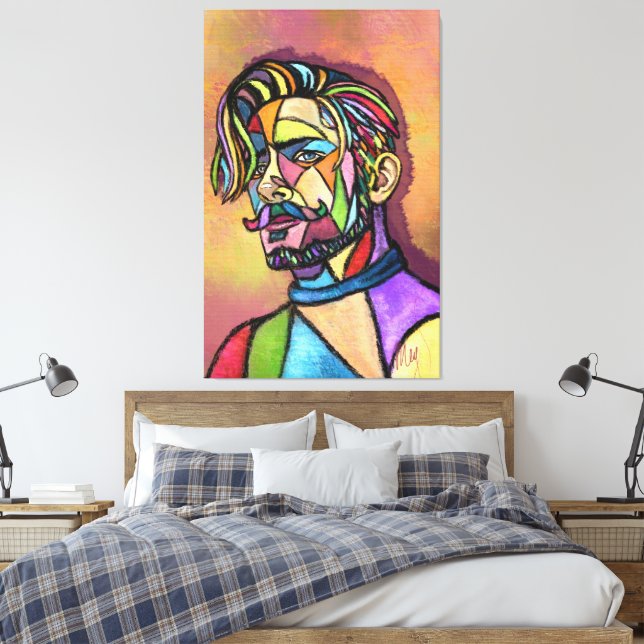 Impresión en lienzo de hombre arte pintado (Insitu(Dormitorio))