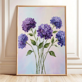 Impresión en lienzo de hortensia morada vibrante -