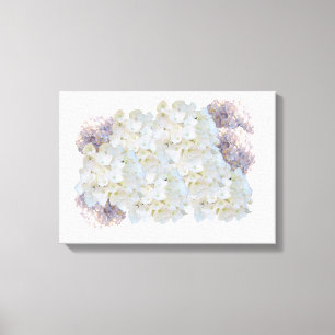 Impresión en lienzo de hortensias blancas y rosada
