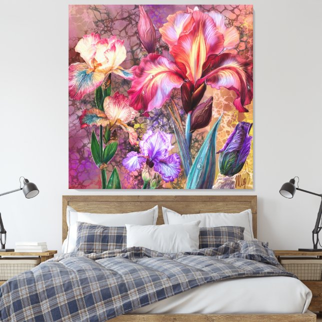 Impresión en lienzo de iris coloridos (Insitu(Dormitorio))