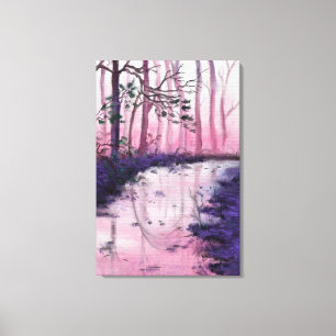 Impresión en lienzo de mañana rosa - Arte de pintu
