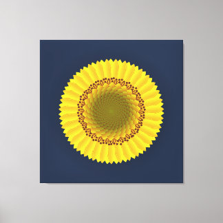 Impresión en lienzo de mandala floral de girasol v