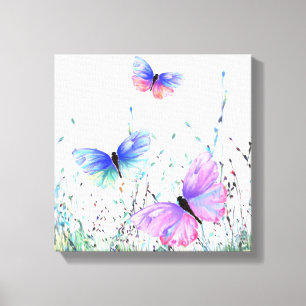 Impresión en lienzo de mariposas voladoras de prim