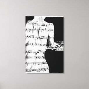 Impresión en lienzo de mujer al piano Fantasía mus