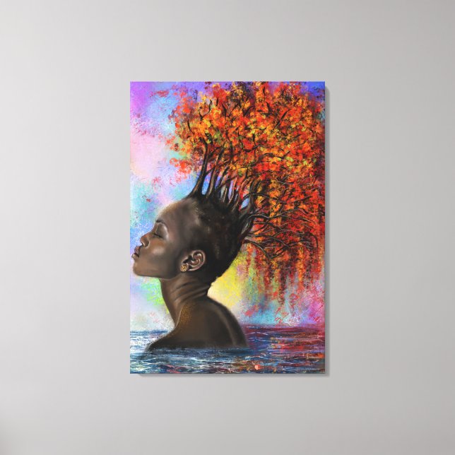Impresión en lienzo de mujer de otoño (Anverso)