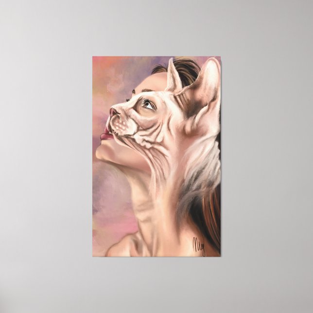 Impresión en lienzo de Mujer Gato (Anverso)