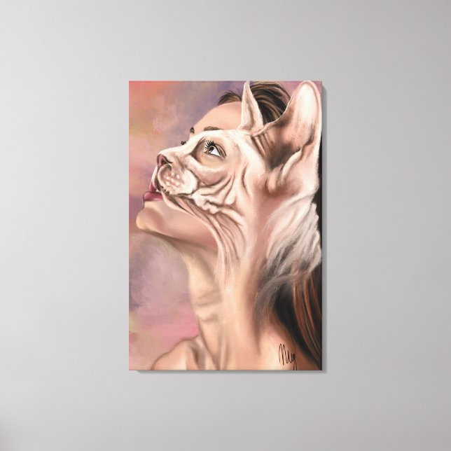 Impresión en lienzo de Mujer Gato (Anverso)