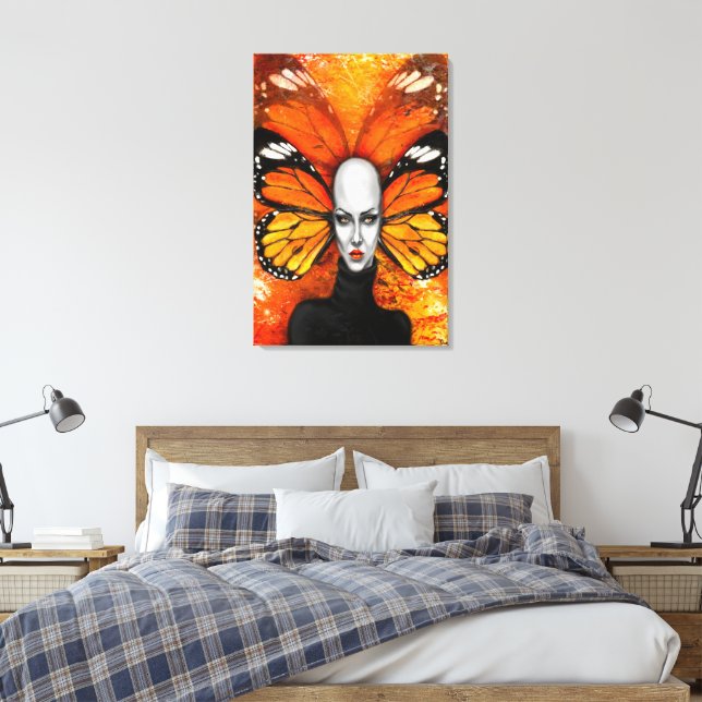 Impresión en lienzo de Mujer Mariposa (Insitu(Dormitorio))