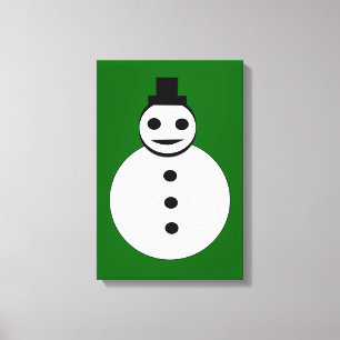 Impresión en lienzo de muñeco de nieve sonriente d