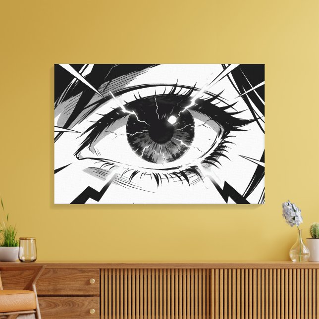 Impresión en lienzo de ojo de anime con visión agr (Insitu (Sala de estar))