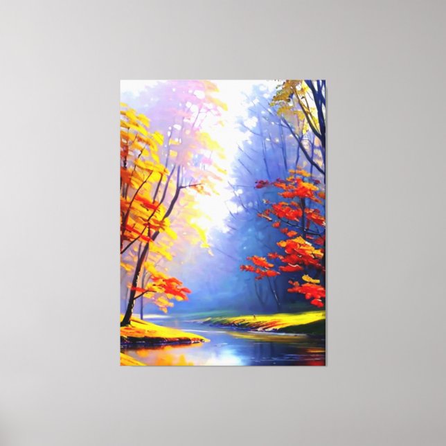 Impresión en lienzo de paisaje de otoño (Anverso)