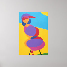 Impresión en lienzo de pájaro abstracto colorido