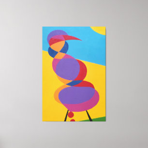 Impresión en lienzo de pájaro abstracto colorido