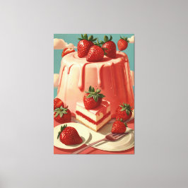 Impresión en lienzo de pastel de fresa retrofuturi