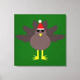 Impresión en lienzo de pavo de Navidad lindo