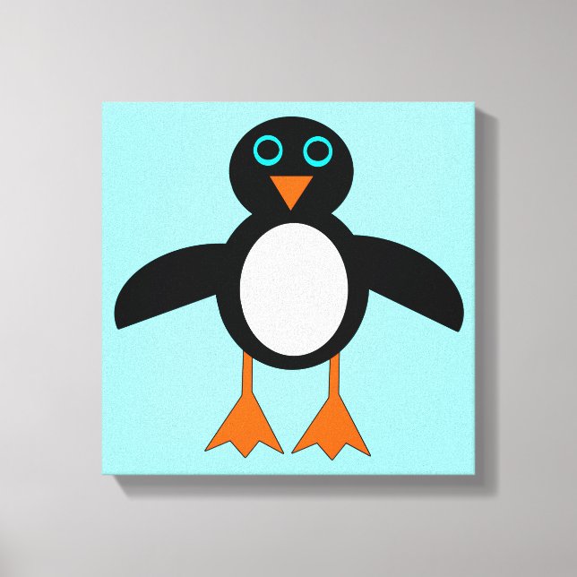 Impresión en lienzo de pingüino lindo (Anverso)