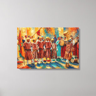 Impresión en lienzo de pintura al óleo de músicos
