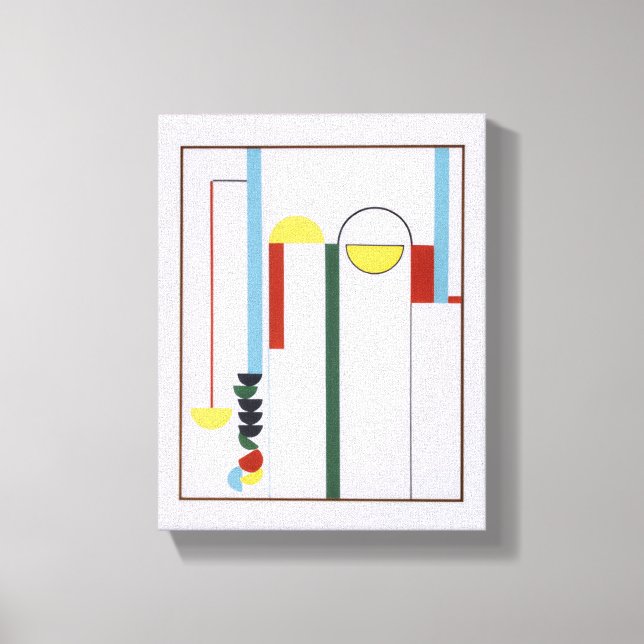 Impresión en lienzo de polea abstracta con fondo b (Anverso)