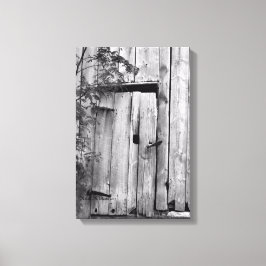 Impresión en lienzo de puerta de granero con árbol