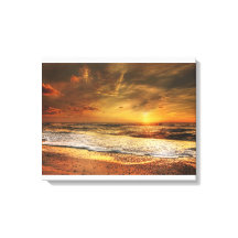 Impresión en lienzo de puesta de sol en la playa d