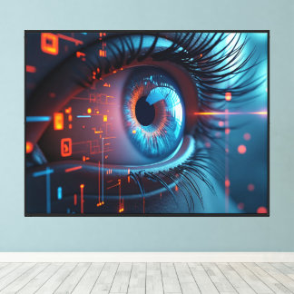 Impresión en lienzo de Quantum Eye con marco