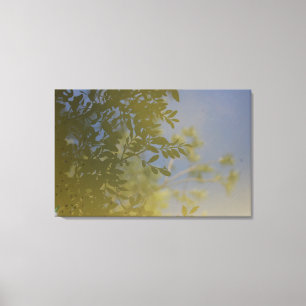 impresión en lienzo de reflejo de hoja en agua