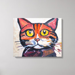 Impresión en lienzo de retrato de gato atigrado ca