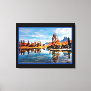 Impresión en lienzo de río paisajístico en otoño