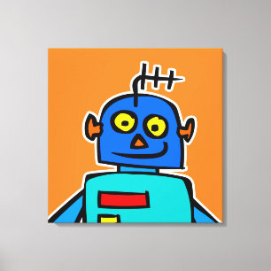 Impresión en lienzo de robot de dibujos animados a