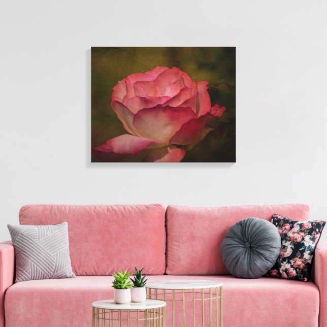 Impresión en lienzo de Rosa de Primera Noche (Insitu (Sala de estar))