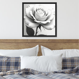 Impresión en lienzo de rosa en negro y blanco – Ar