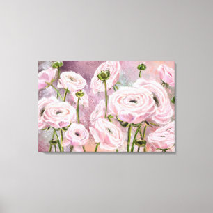 Impresión en lienzo de rosas rosadas - Pintura