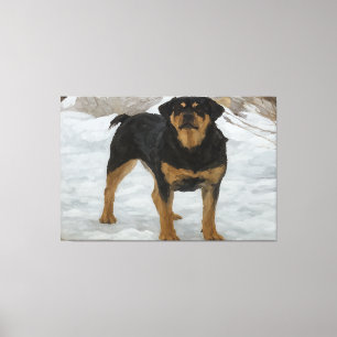 Impresión en lienzo de Rottweiler