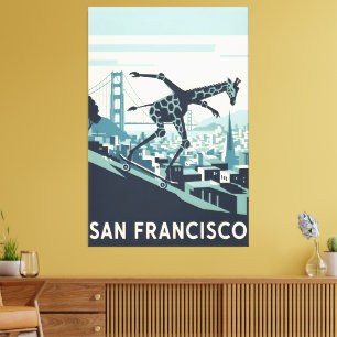 impresión en lienzo de San Francisco estilizada en