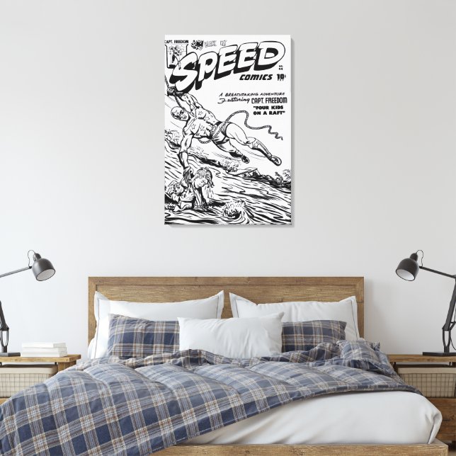 Impresión en lienzo de SPEED Comics de la década d (Insitu(Dormitorio))