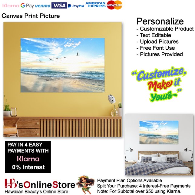 Impresión en lienzo de Sunset Beach Foto 15 (Sunset Beach Canvas Print Picture 15.)