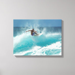 Impresión en lienzo de surfista en una ola grande