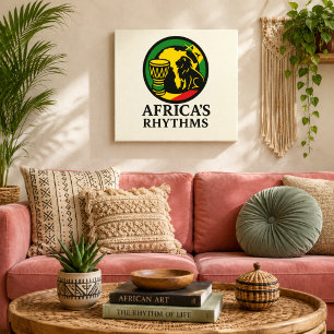 Impresión en lienzo de tambor de león africano ele