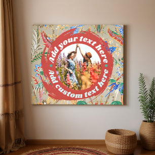 Impresión en lienzo de texto de foto personalizada