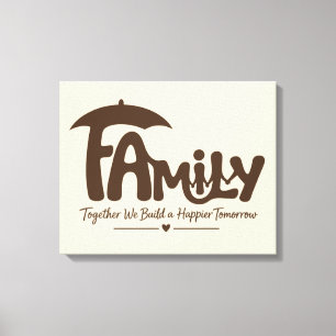 Impresión en lienzo de tipografía de familia con c
