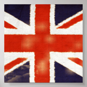 Impresión en lienzo de Union Jack mate vintage