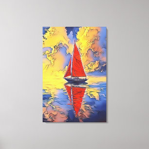 Impresión en lienzo de velero al estilo de pintura