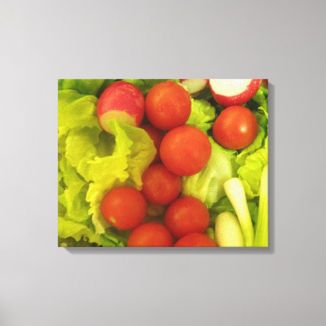 Impresión en lienzo de verduras de ensalada (Anverso)