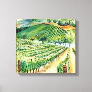 Impresión en lienzo de viñedo de bodega de Califor