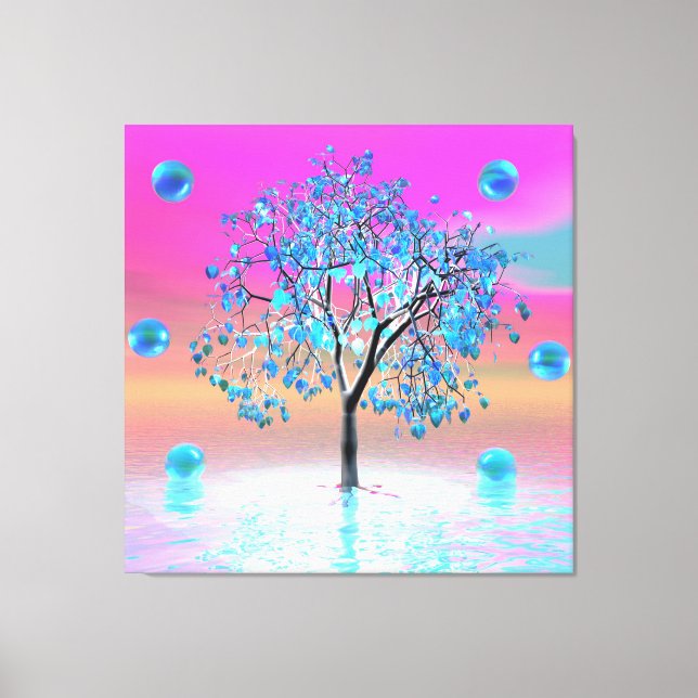 Impresión en lienzo del árbol de cristal al amanec (Anverso)